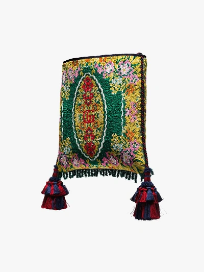 Shop Gucci Multicoloured Vintage Tapestry Silk Blend Tote Bag In 3170 Gmulti
