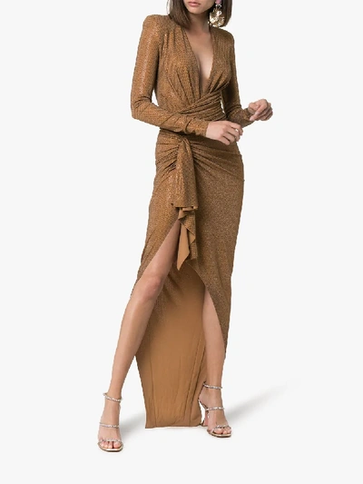 Shop Alexandre Vauthier Verzierte Robe Mit V-ausschnitt In Nut