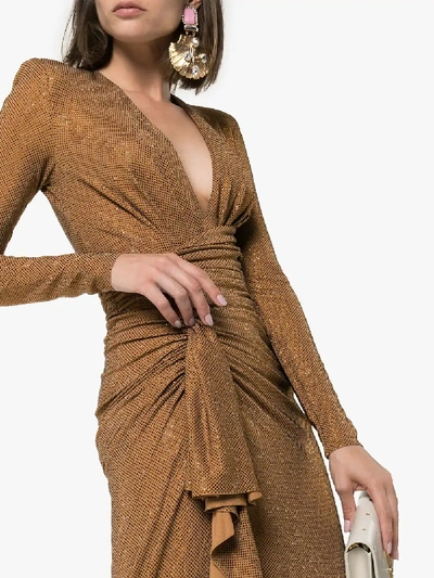 Shop Alexandre Vauthier Verzierte Robe Mit V-ausschnitt In Nut