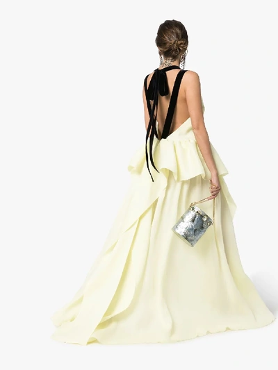 Shop Roksanda Tirese Cascade-panel Silk-organza Gown In Yellow