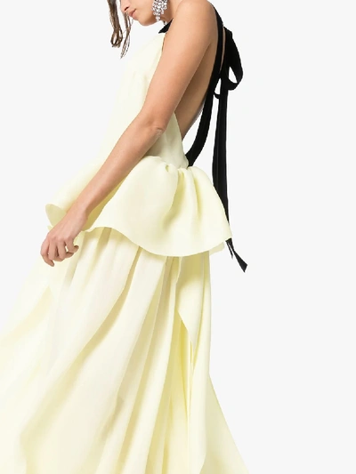Shop Roksanda Tirese Cascade-panel Silk-organza Gown In Yellow