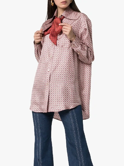 Shop Gucci Gemustertes Hemd In 5320 Pink