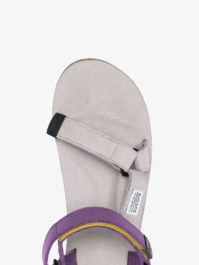 Shop Suicoke Grey And Purple Depa Strap Sandals