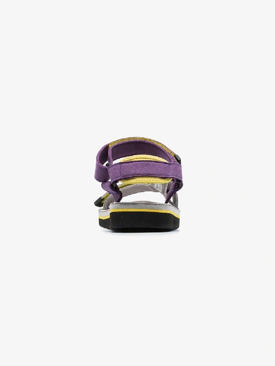 Shop Suicoke Grey And Purple Depa Strap Sandals