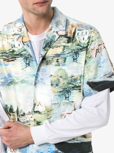 Shop Off-white Boating Print Short-sleeved Cotton Shirt In 9900 Multicoloured