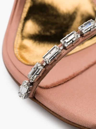 Shop Alexandre Vauthier Pink Carla 100 Crystal-embellished Satin Sandals In 109 - Neutrals