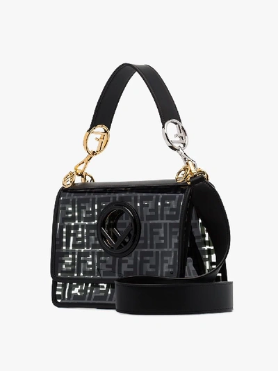 Shop Fendi Black Kani Ff-print Pvc Shoulder Bag