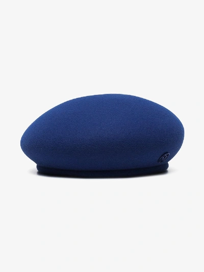 Shop Maison Michel New Bonnie Beret In Blue