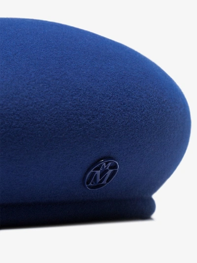 Shop Maison Michel New Bonnie Beret In Blue