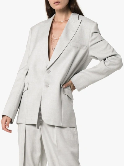 Shop Stella Mccartney Single-breasted Cotton-blend Blazer Jacket In 4691