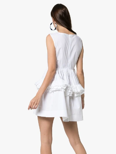 Shop Molly Goddard Izzy Ruffled Cotton Mini Dress In White