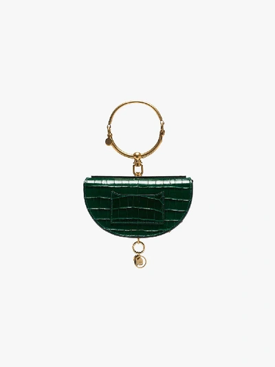 Shop Chloé 'nile Minaudière' Clutch In Green