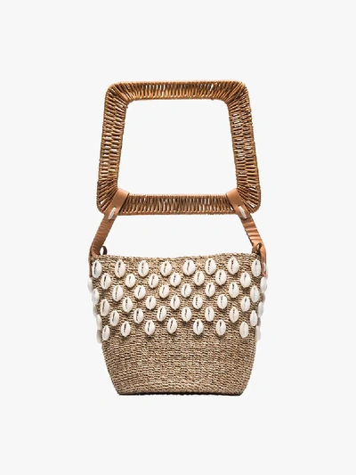 Shop Aranaz Aranáz 'kaia' Beuteltasche Mit Puka-muscheln In Neutrals