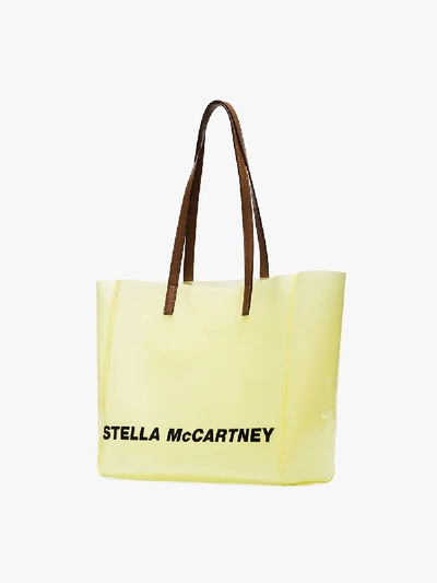 Shop Stella Mccartney Shopper Mit Logo-print In Yellow