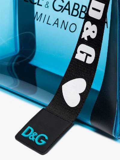 Shop Dolce & Gabbana Blue Logo-print Pvc Tote Bag In Hcy63 D&g Milano F.azzuro