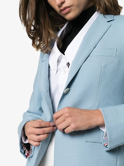 Shop Thom Browne Single-breasted Wool-blend Blazer In Light Blue
