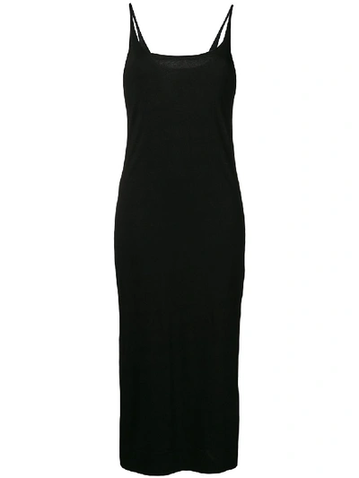 Shop Raquel Allegra Fitted Midi Dress - Black