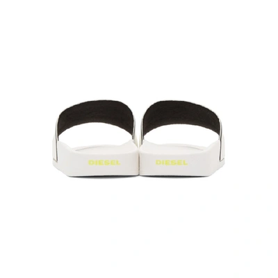 Shop Diesel White And Black Sa-valla Slides In H7324 Wht/b