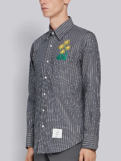 Shop Thom Browne Pinstriped Straight-fit Shirt In Blue