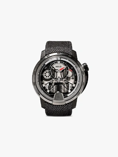 Shop Hyt Black H1 Alinghi Silk Satin Watch