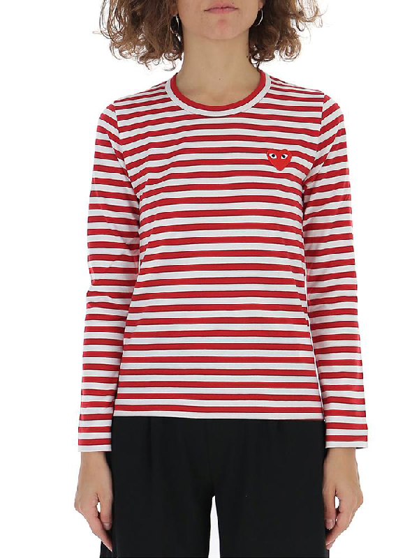 comme des garcons red striped long sleeve