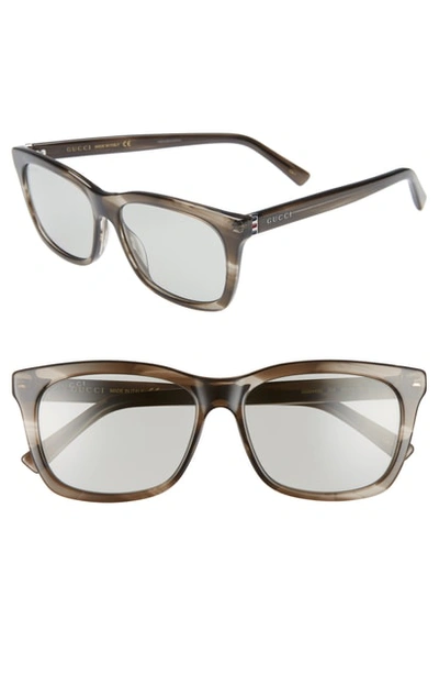 Shop Gucci 56mm Square Sunglasses - Havana/ Grey