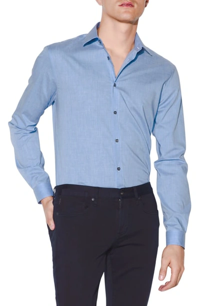 Shop John Varvatos Slim Fit Cotton Dress Shirt In Blue Heather