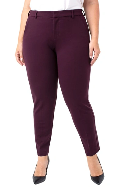 Shop Liverpool Kelsey Ponte Knit Trousers In Aubergine