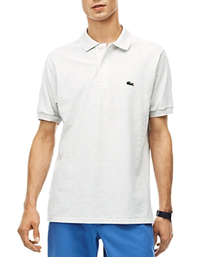 Shop Lacoste Heathered Pique Polo In Alpes Gray Chine