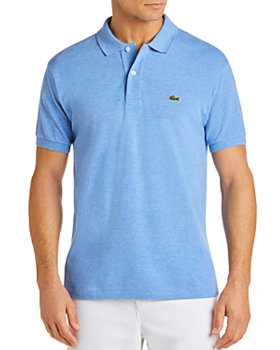 Shop Lacoste Heathered Pique Polo In Light Blue