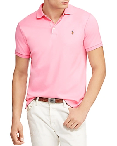 Shop Polo Ralph Lauren Custom Slim Fit Polo Shirt In Harbor Pink
