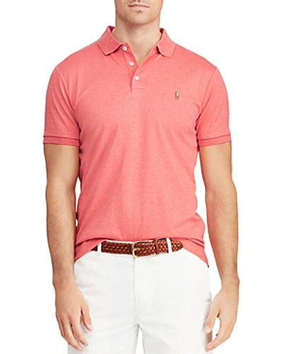 Shop Polo Ralph Lauren Custom Slim Fit Polo Shirt In Pink Heather