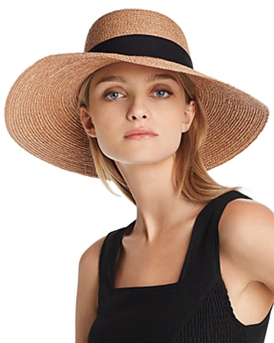 Shop Helen Kaminski Armada Raffia Sun Hat In Nougat/black