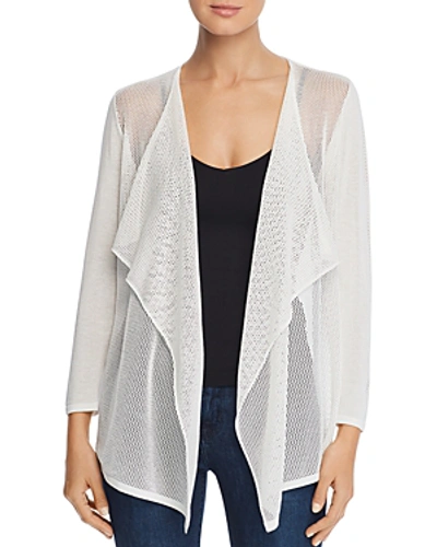 Shop Avec Lightweight Mixed-knit Cardigan In White