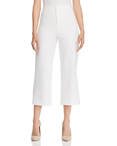 Shop Alice And Olivia Alice + Olivia Lorinda High-rise Cropped Wide-leg Pants In Off White