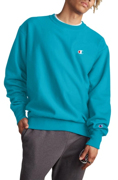Shop Champion Reverse Weave Sweatshirt In Tidal Wave