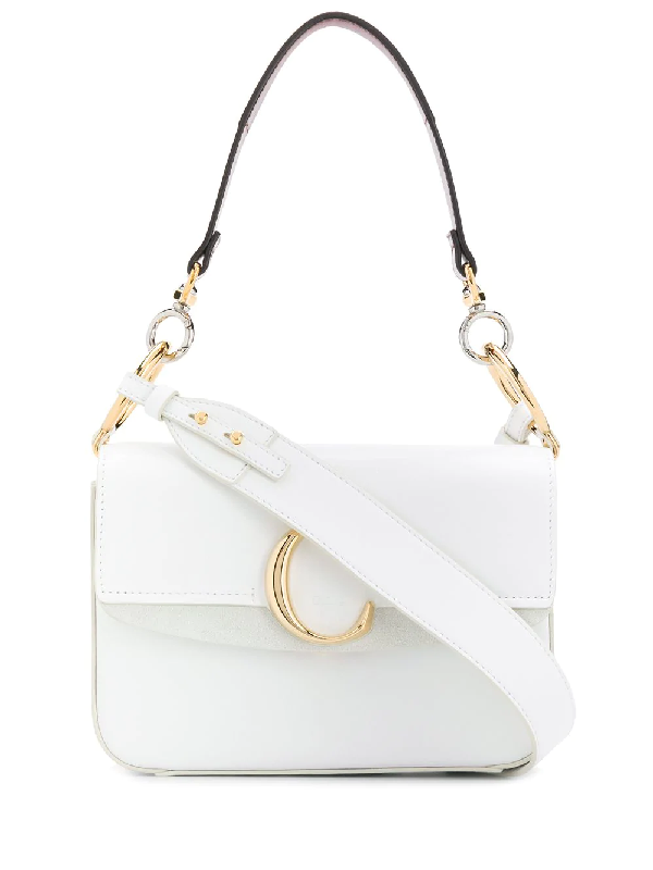 Chloé Chloe C Double Carry Bag In Brilliant White | ModeSens
