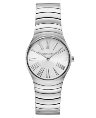 Shop Bcbgmaxazria Ladies Round Silver Stainless Steel Bracelet Watch, 33mm