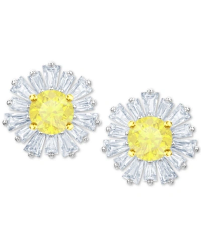 Crystal Sunshine Stud Earrings In Yellow