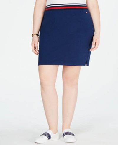 Shop Tommy Hilfiger Sport Plus Size Pencil Skirt In Deep Blue