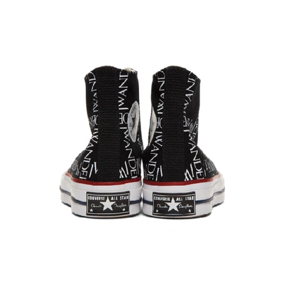 Shop Jw Anderson Black Converse Edition Grid Logo Chuck 70 Hi Sneakers