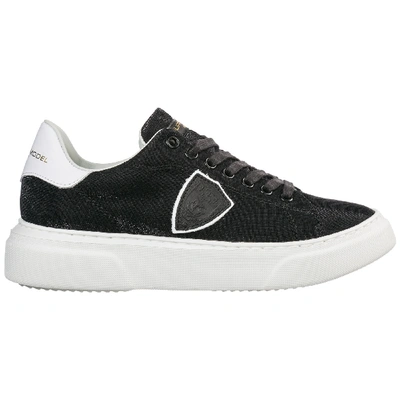 Shop Philippe Model Women's Shoes Leather Trainers Sneakers Temple In Black