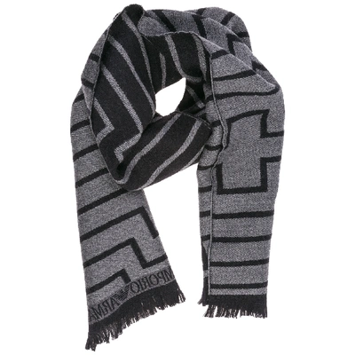 Shop Emporio Armani Men's Wool Scarf In Black