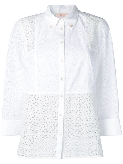 Shop Tory Burch Embroidered Shirt - White