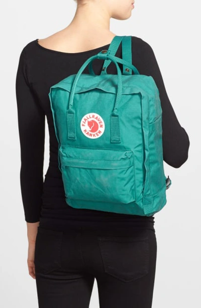 Shop Fjall Raven Kanken Water Resistant Backpack In Ocean Green