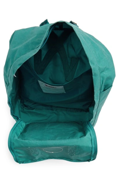Shop Fjall Raven Kanken Water Resistant Backpack In Ocean Green