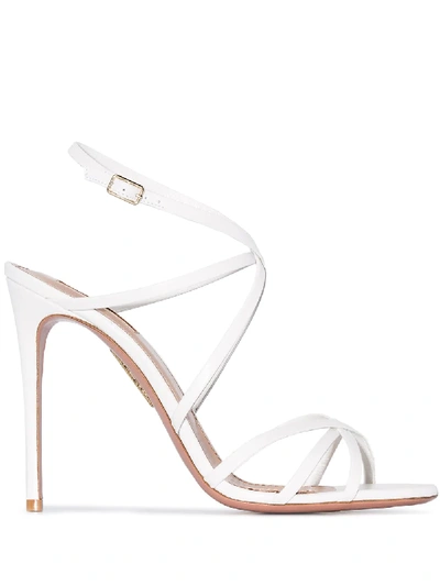 Shop Aquazzura Gin 105 Strappy Sandals - White