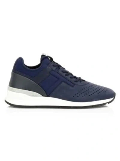 Shop Tod's Spotivo Leather Low-top Trainers In Navy