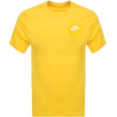 Shop Nike Crew Neck Club T Shirt Yellow
