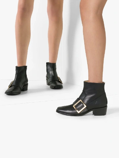 Shop Roker Whickham 35 Buckled Ankle Boots In Black